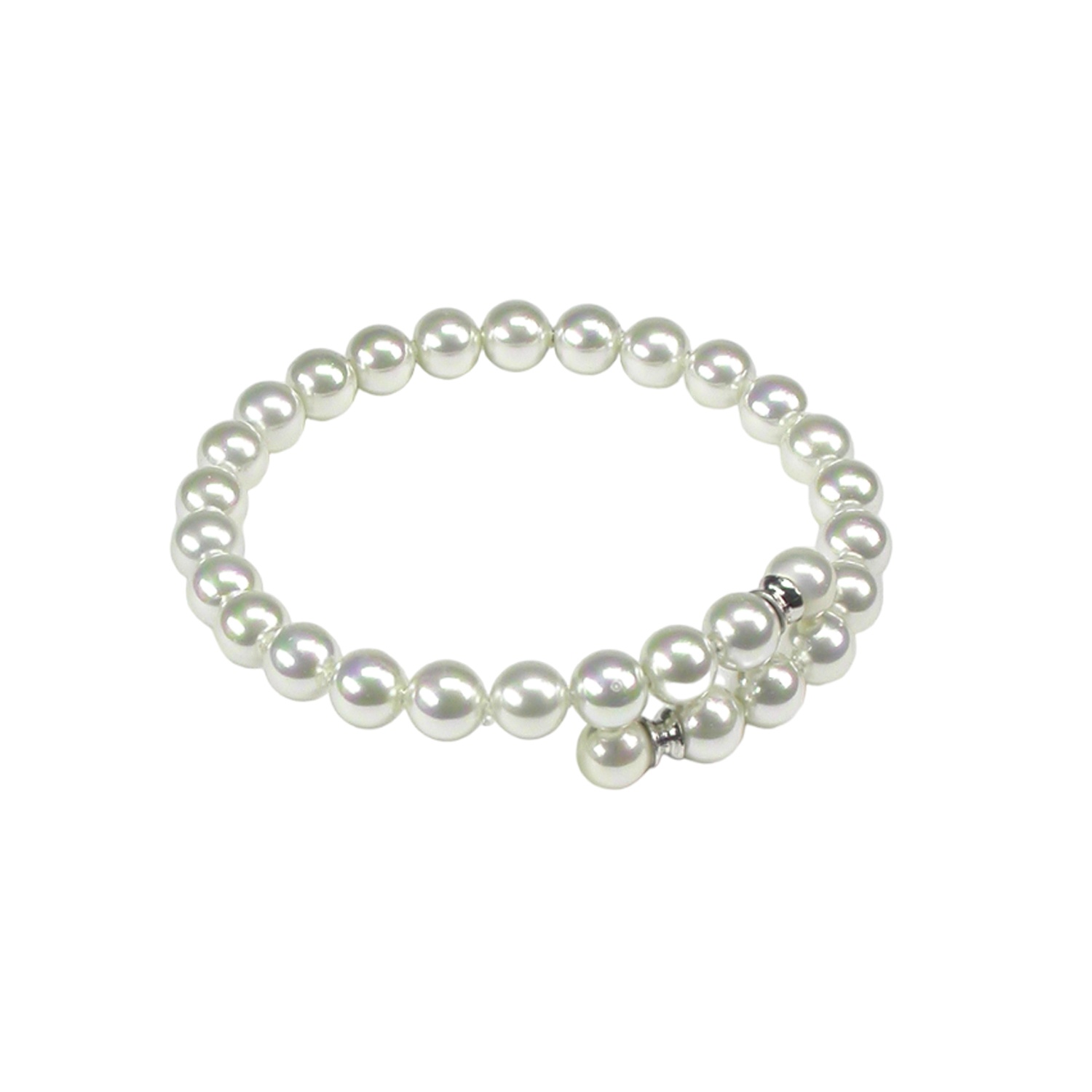 Klassisches Armband mit Perlen in Weiss.