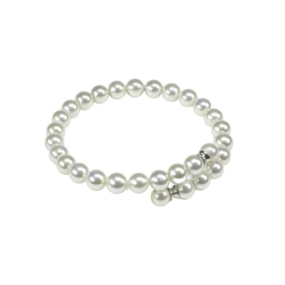 Klassisches Armband mit Perlen in Weiss.