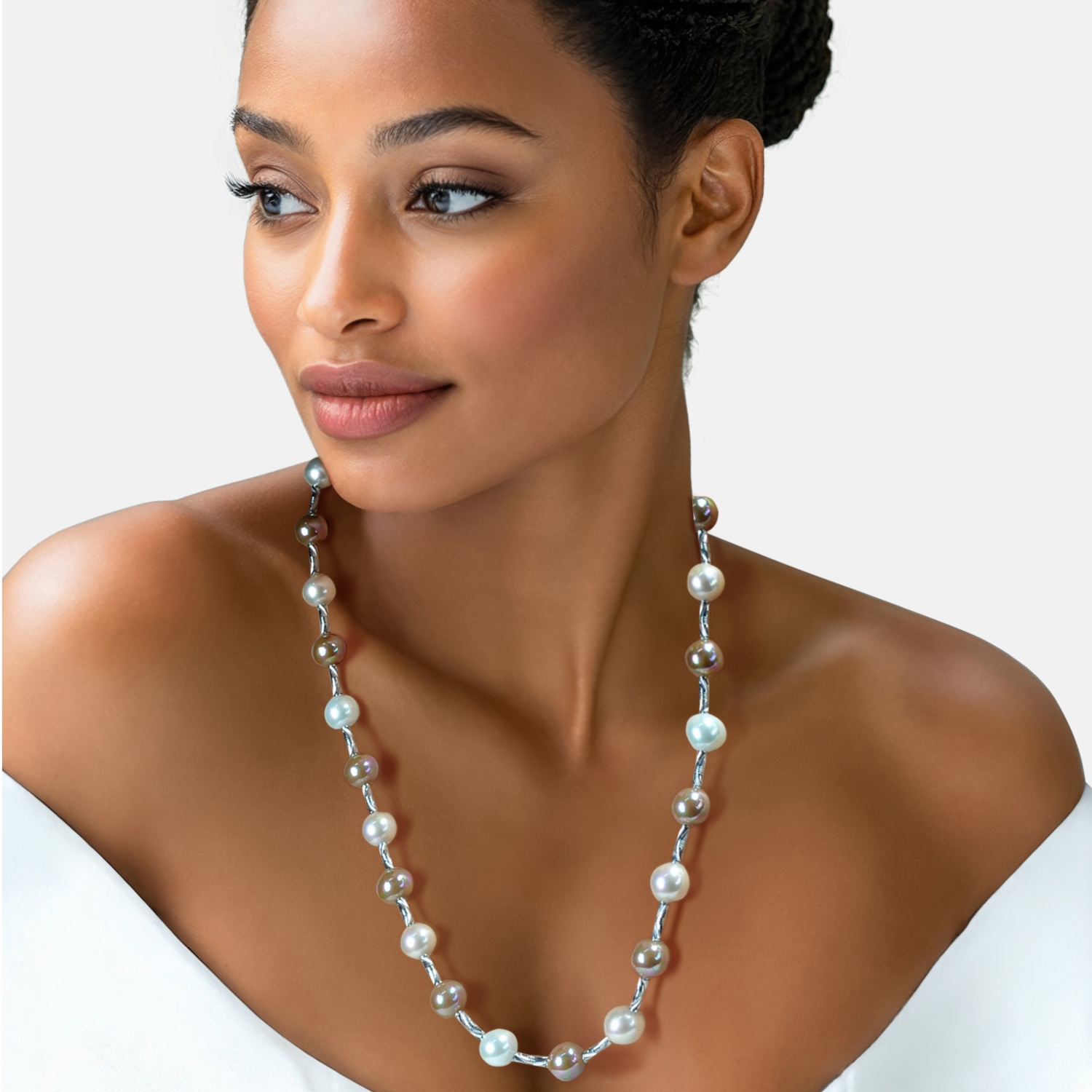 Sterling Silver pearl necklace 2