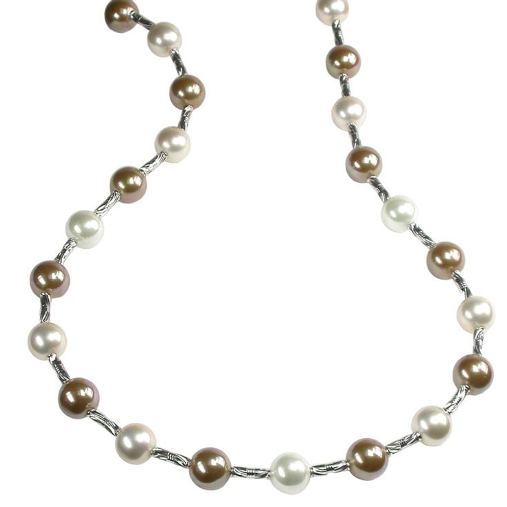 Sterling Silver pearl necklace