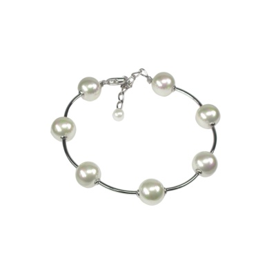 Silber Armband mit Perlen