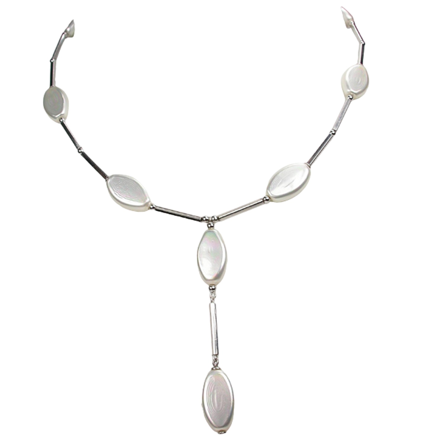 Collar de perlas de forma oval 1