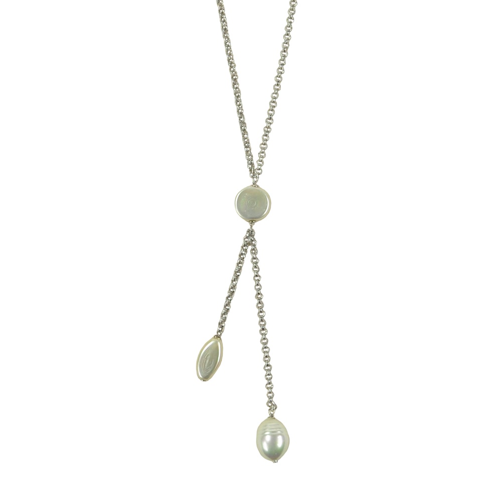 Pear lnecklace with pearls in defferent shapes 1