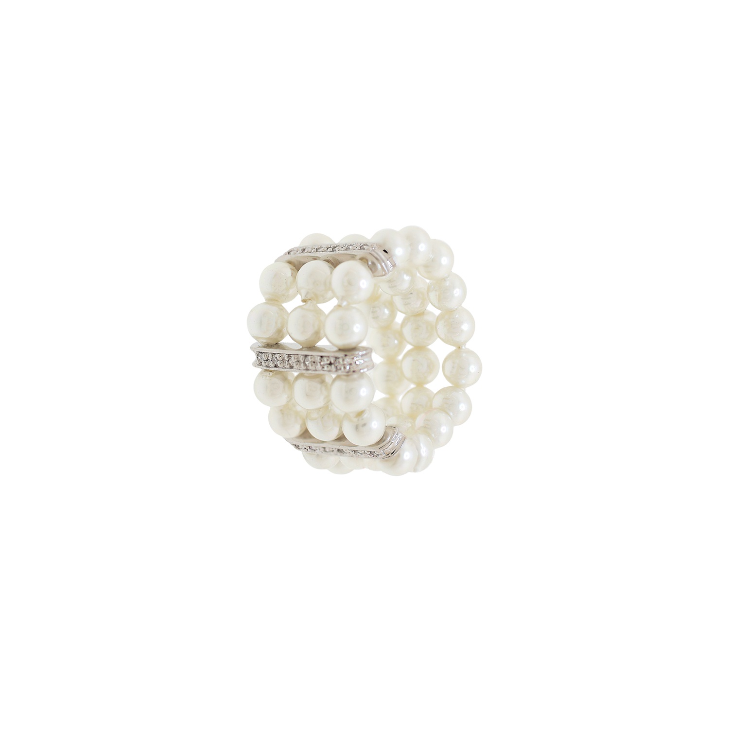 Pearl Ring with Zirconia and Sterling Silver