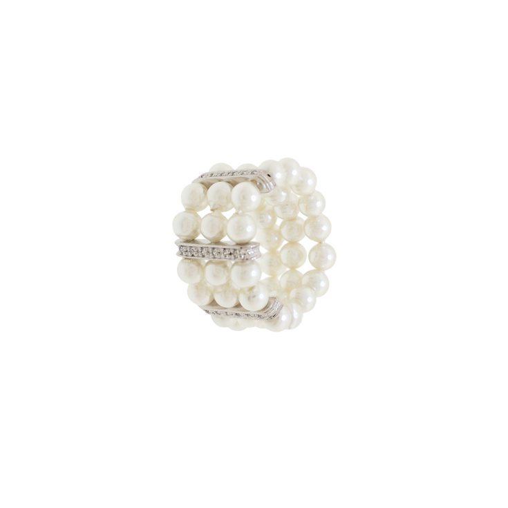 Pearl Ring with Zirconia and Sterling Silver