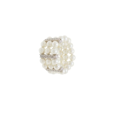 Pearl Ring with Zirconia and Sterling Silver