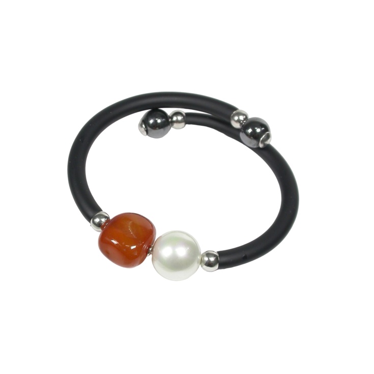 Bracelet with Pearl and Carnelian