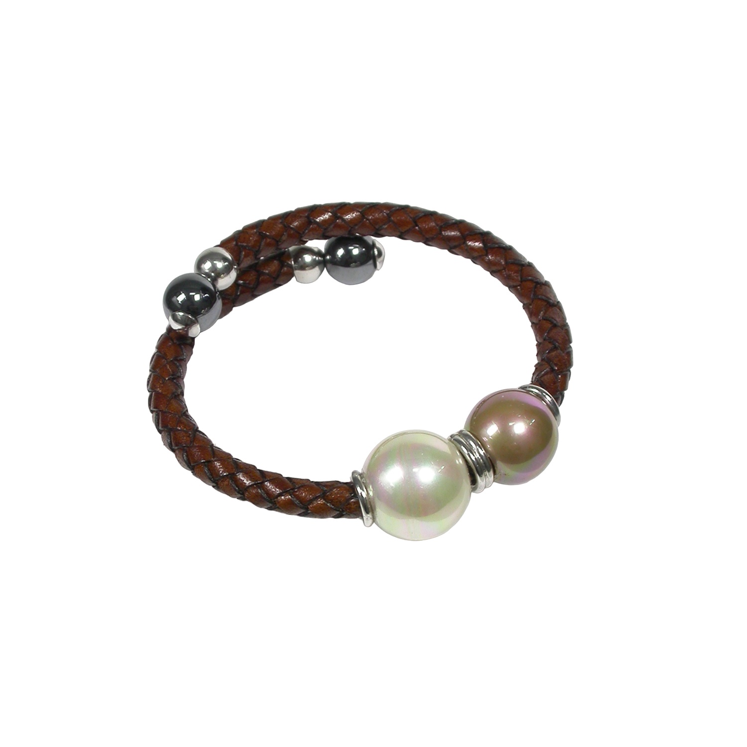 Brown leather bracelet