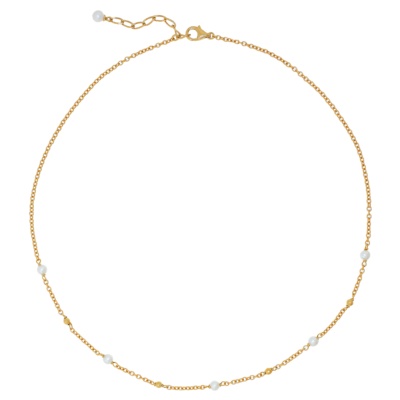 Goldplated necklace with white pearls