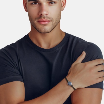 Kordelarmband mit schwarzer Perle 2