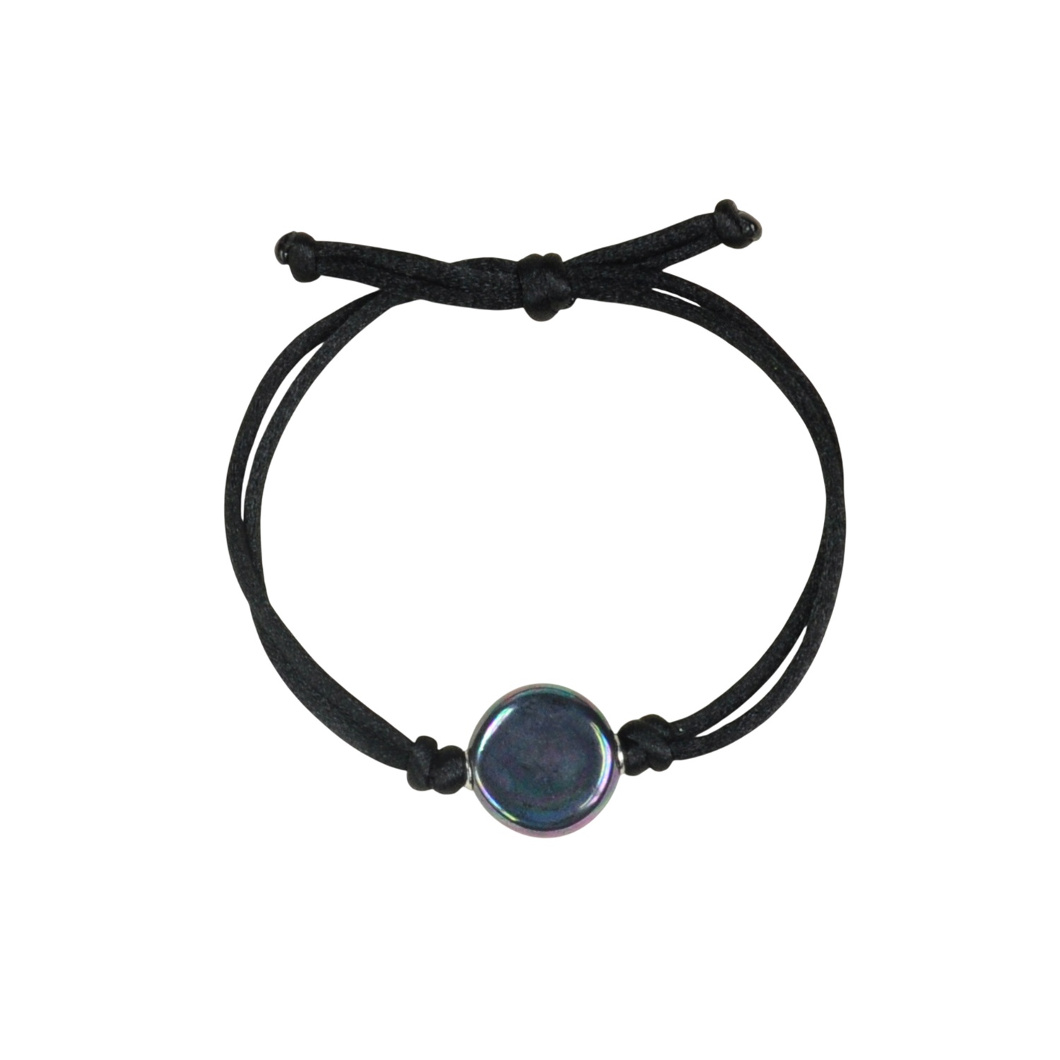 Kordelarmband mit schwarzer Perle
