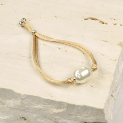 Kordelarmband mit Barockperle 1