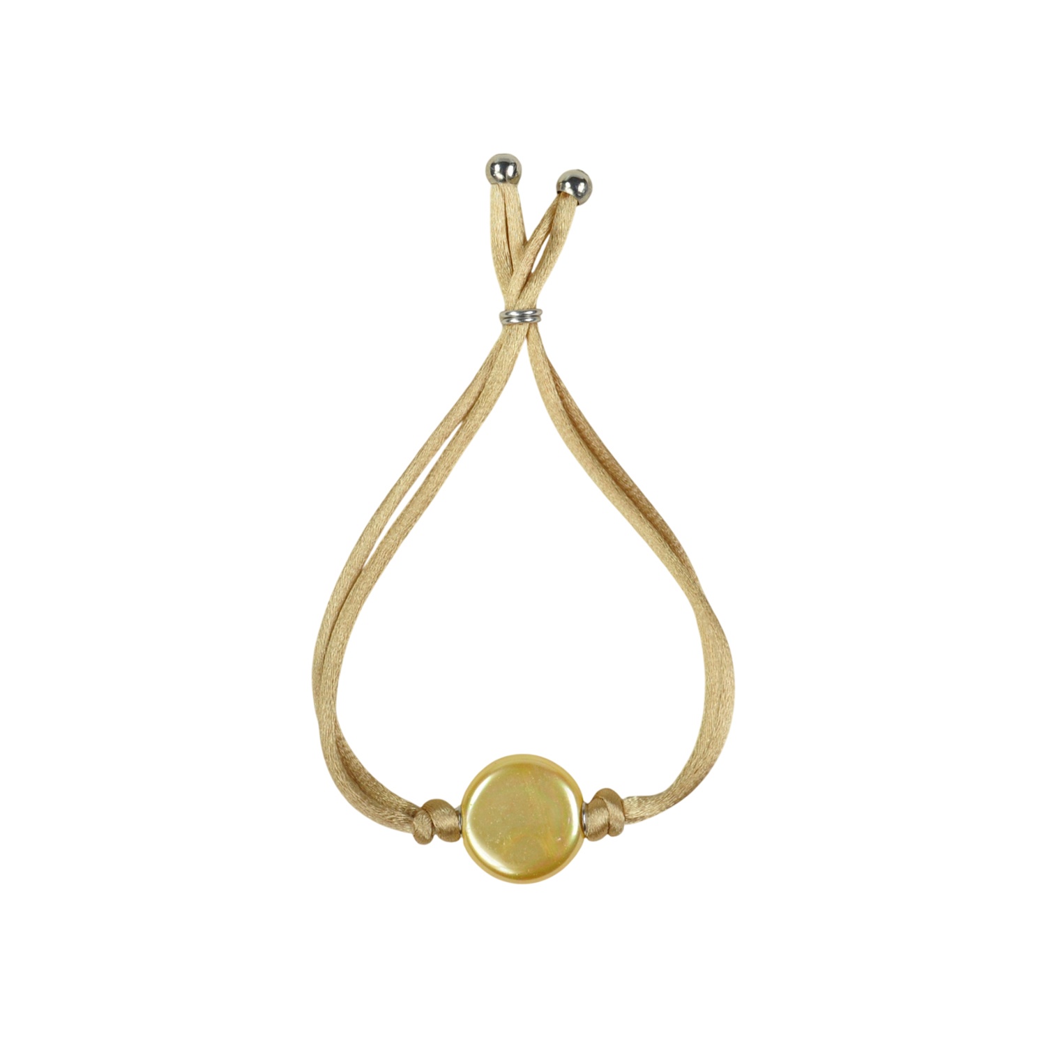Kordelarmband mit weißer Perle