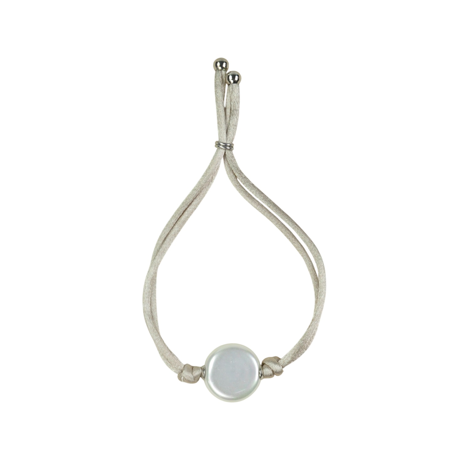 Kordelarmband mit weißer Perle