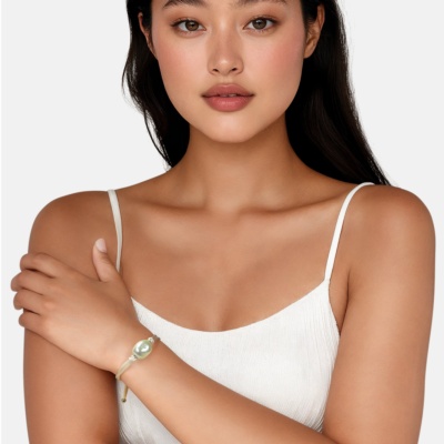 Kordelarmband mit Barockperle 2