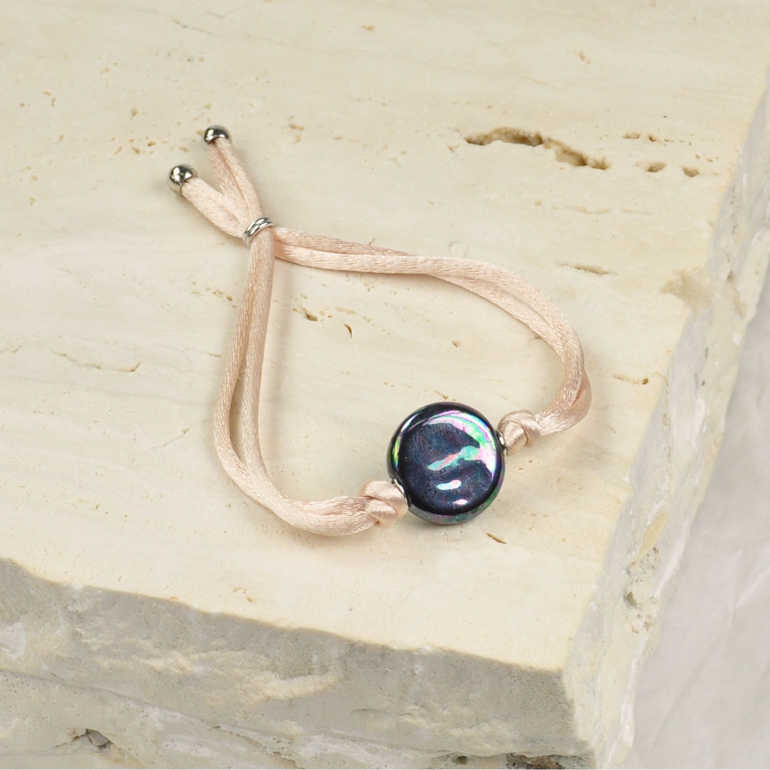 Pulsera Cordón con Perla blanca 1