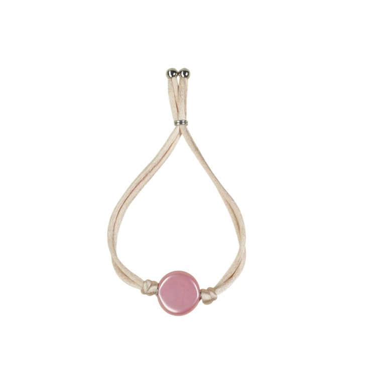 Kordelarmband mit weißer Perle