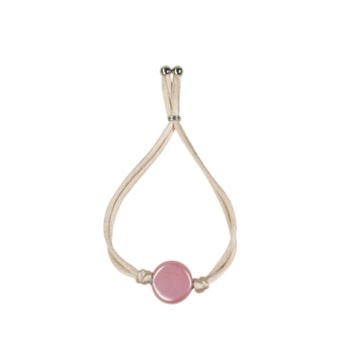 Kordelarmband mit weißer Perle