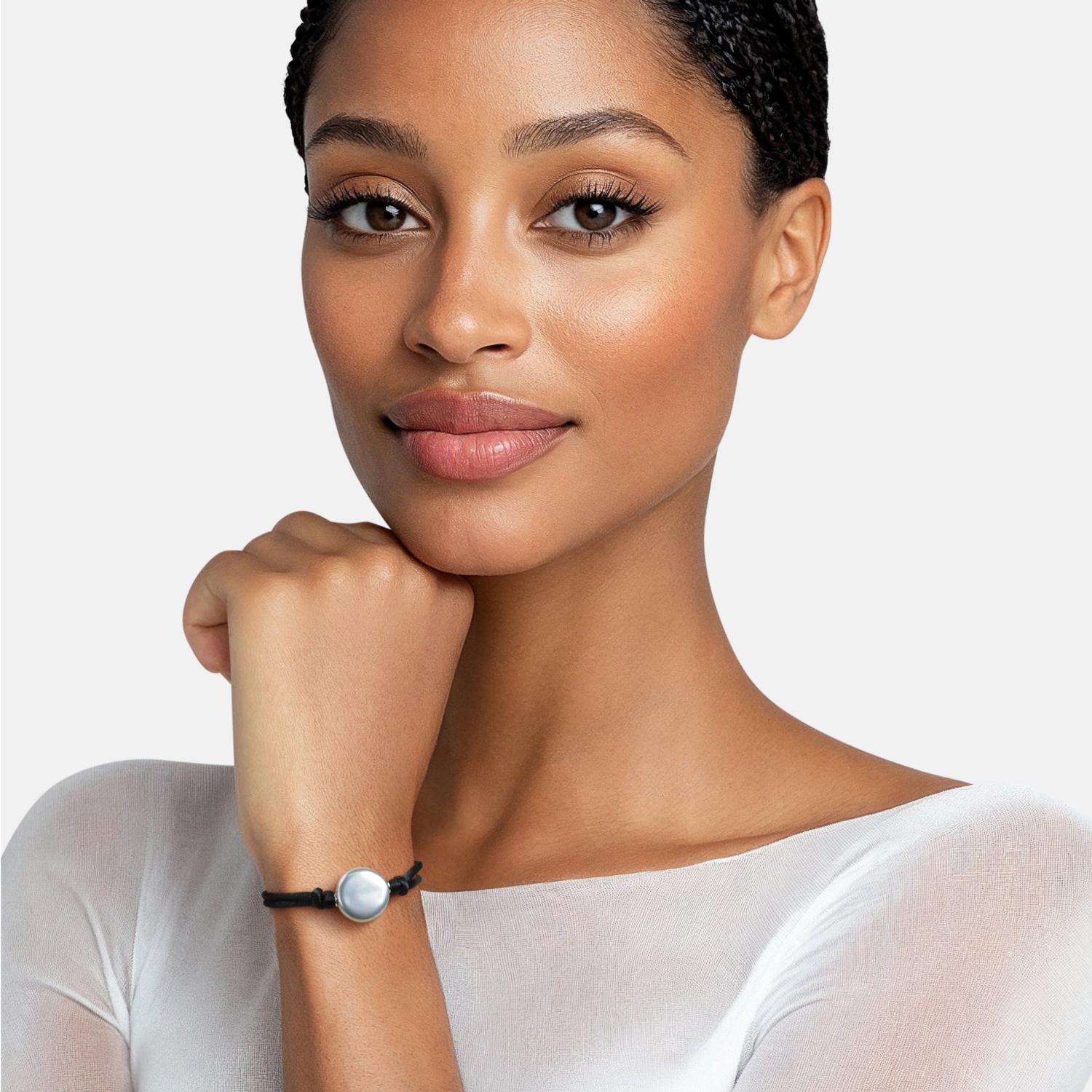 Pulsera Cordón con Perla blanca 2