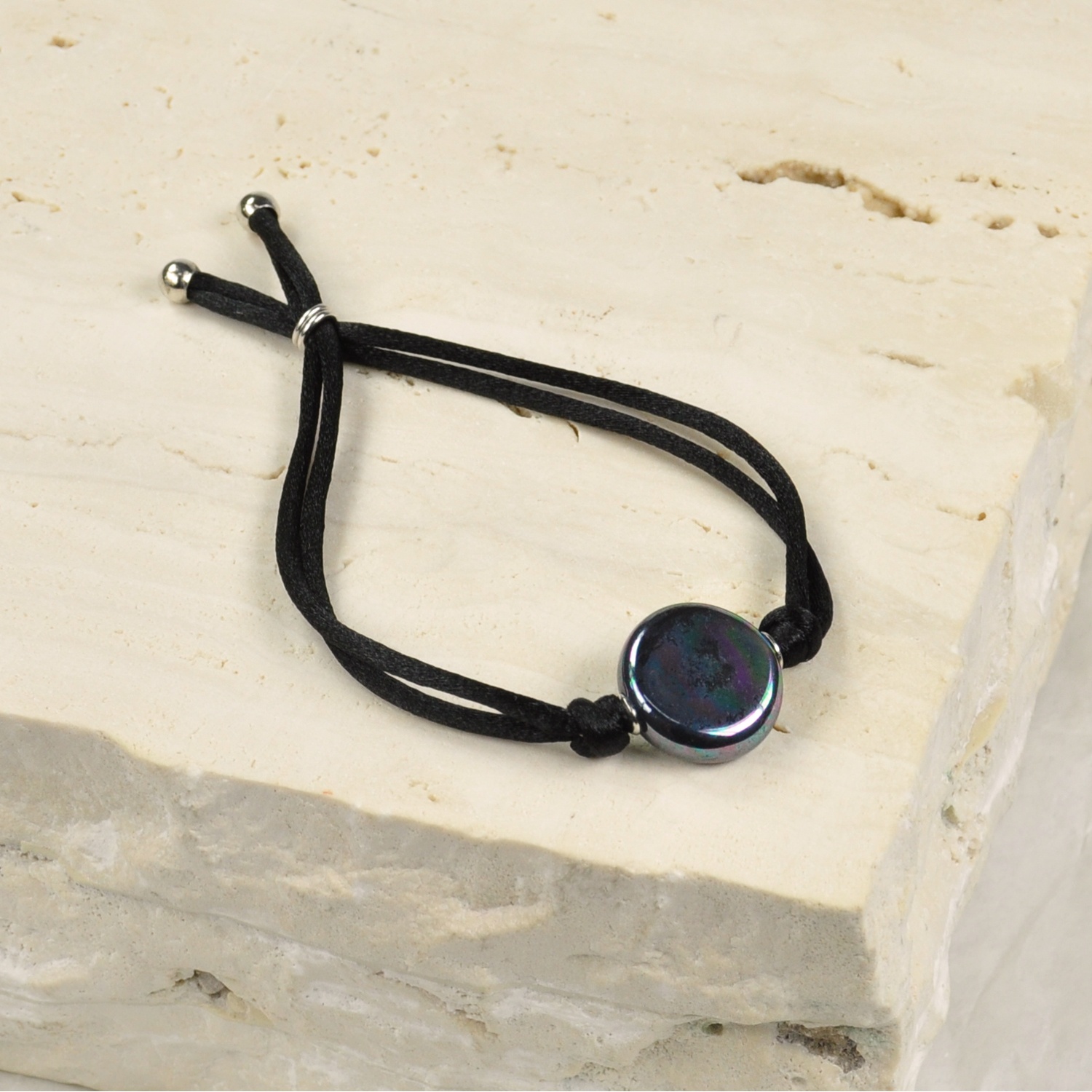 Pulsera Cordón con Perla blanca 1