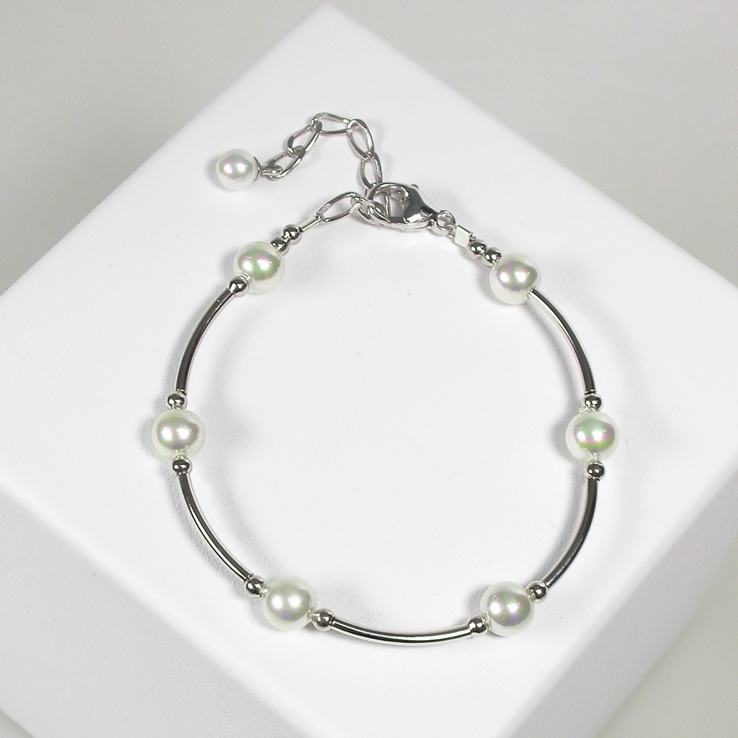 Silver Bracelet with Pearls 2