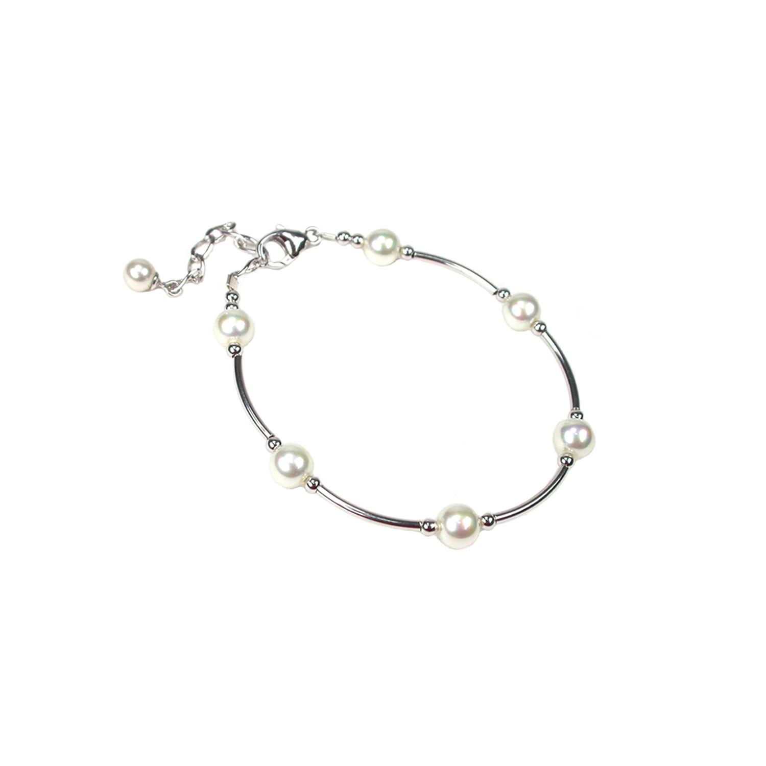 Silver Bracelet with Pearls 1