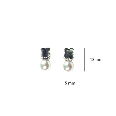 Pendientes de plata de ley con perlas de 5 mm. 3