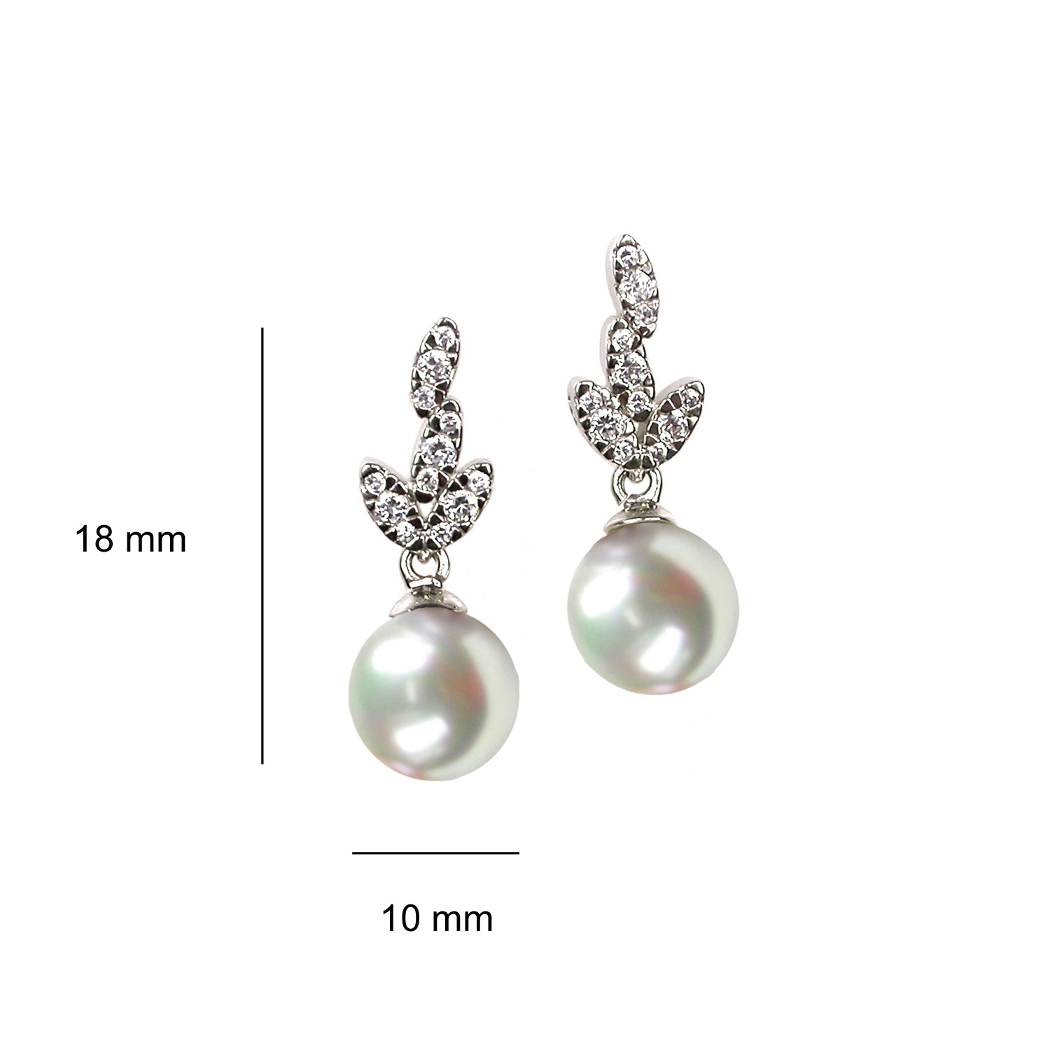 Silver Earrings with Pearls. 3