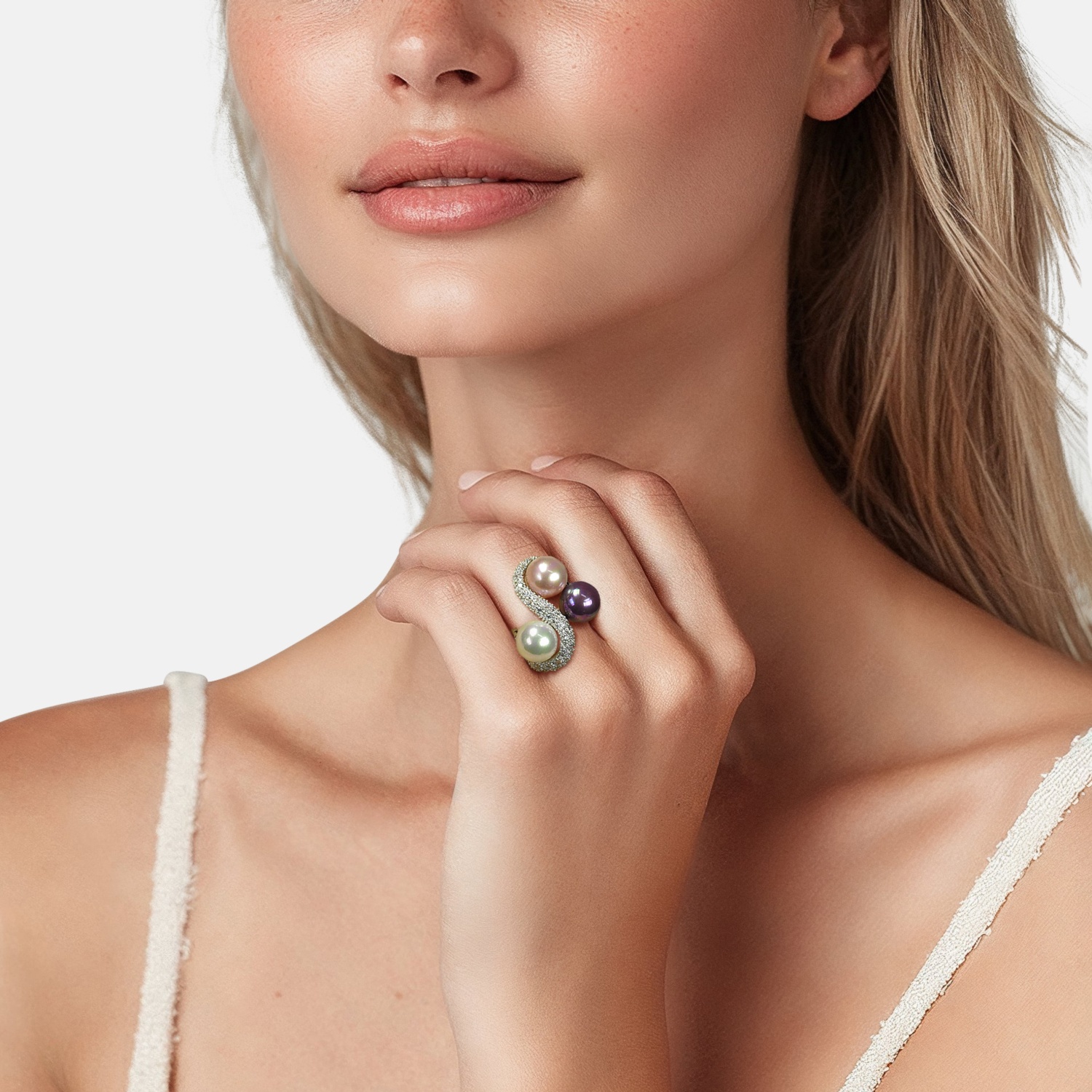 Silver Pearl ring 1