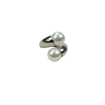 Silberring mit Perle 2