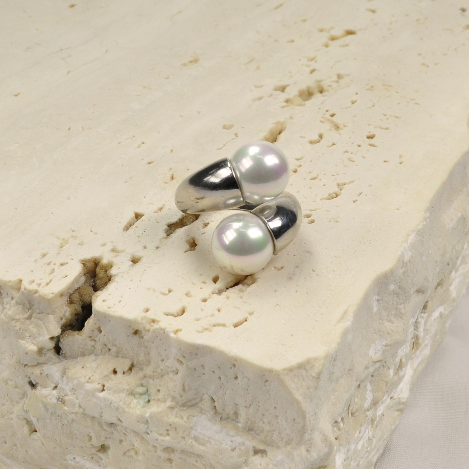 Silver Pearl Ring 1