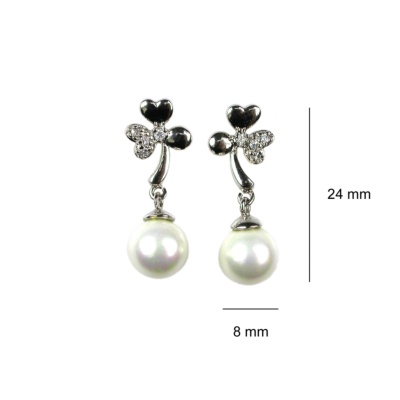 Silver earrings with pearls 3