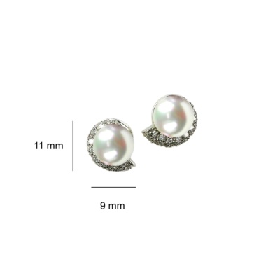 Pendientes de plata de ley con perlas de 8 mm 3