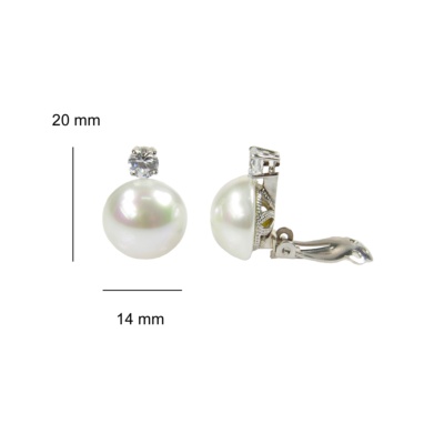 Silberohrclips mit halben Perlen 2