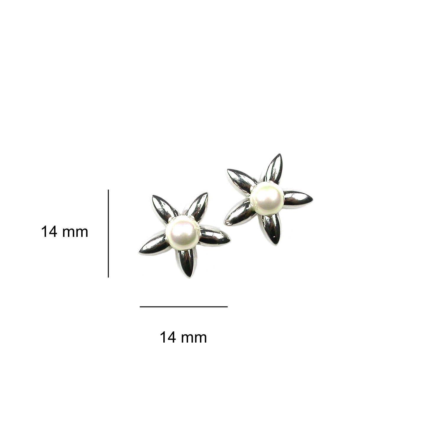 Pendientes originales de plata de ley con perlas de 5 mm 3