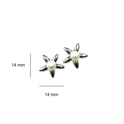 Pendientes originales de plata de ley con perlas de 5 mm 3