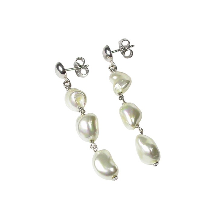 Pendientes de plata con perlas 