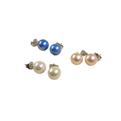 Set of 3 pairs of Pearl Earrings