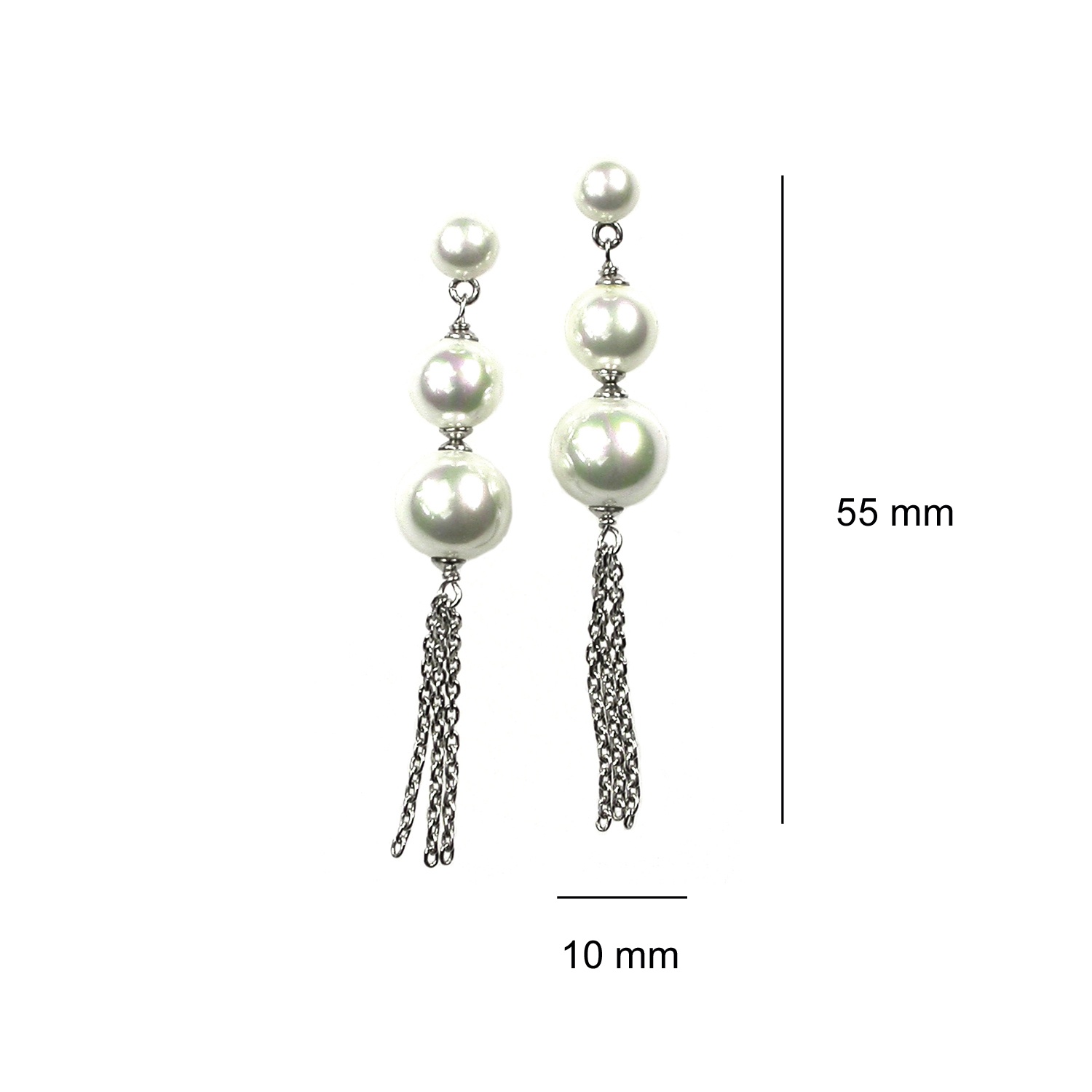 Silver Earrings with Pearls 3