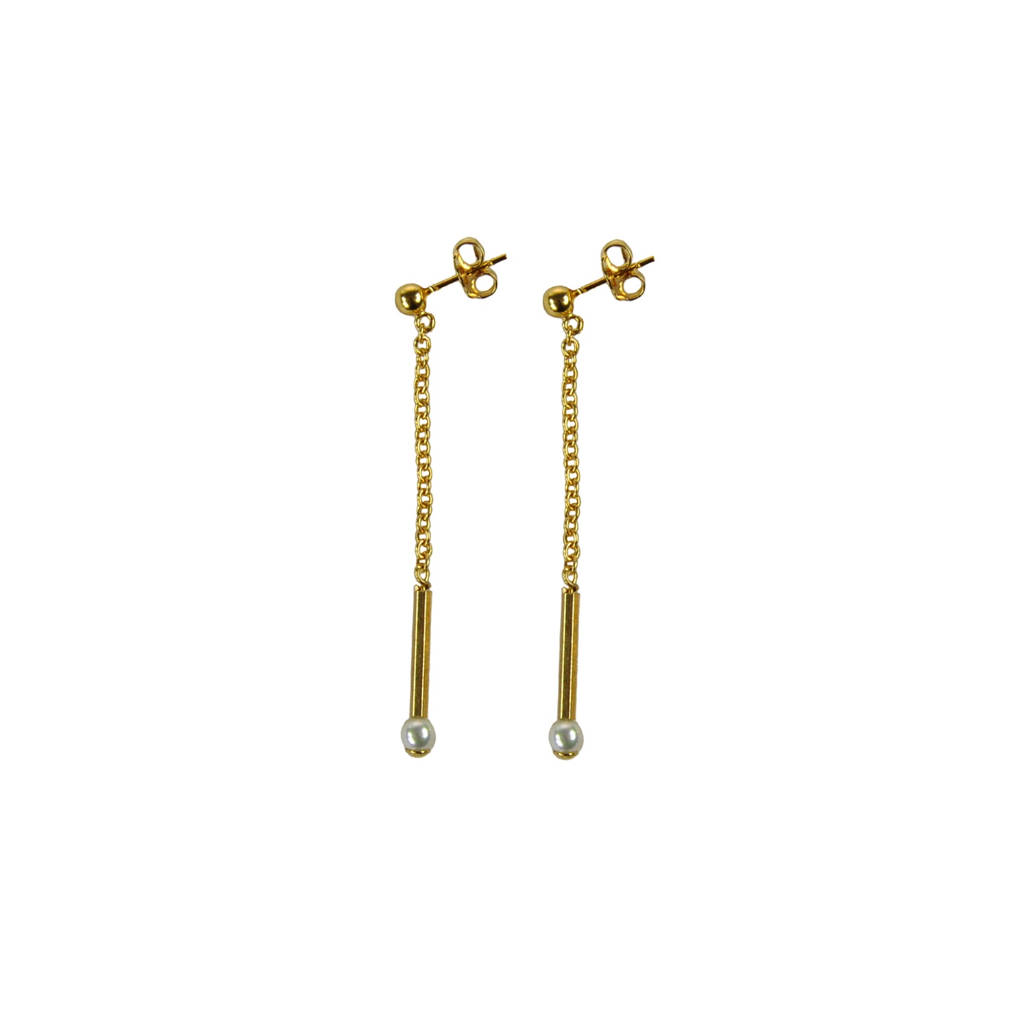 Gold plated Pearl earrings 2