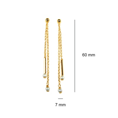 Vergoldete Ohrringe mit weissen Perlen 3