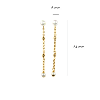 Vergoldete Ohrringe mit weissen Perlen 2