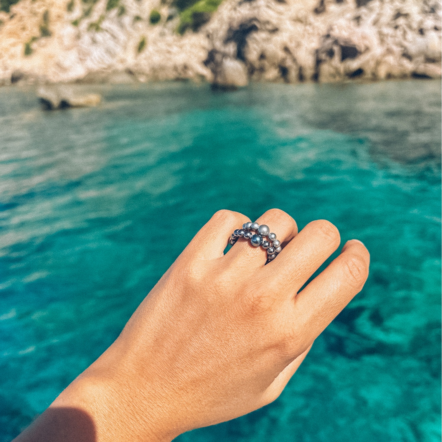 Set of 3 pearl rings 5