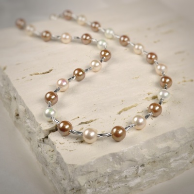 Sterling Silver pearl necklace 2
