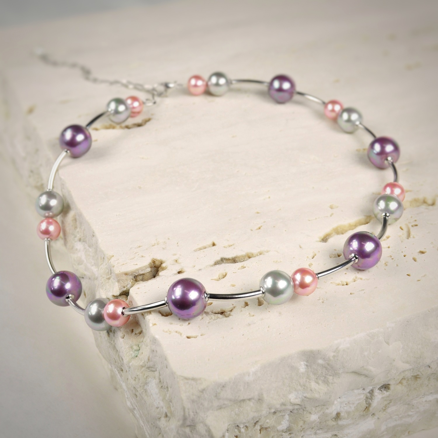 Pearl Necklace with Sterling Silver 2