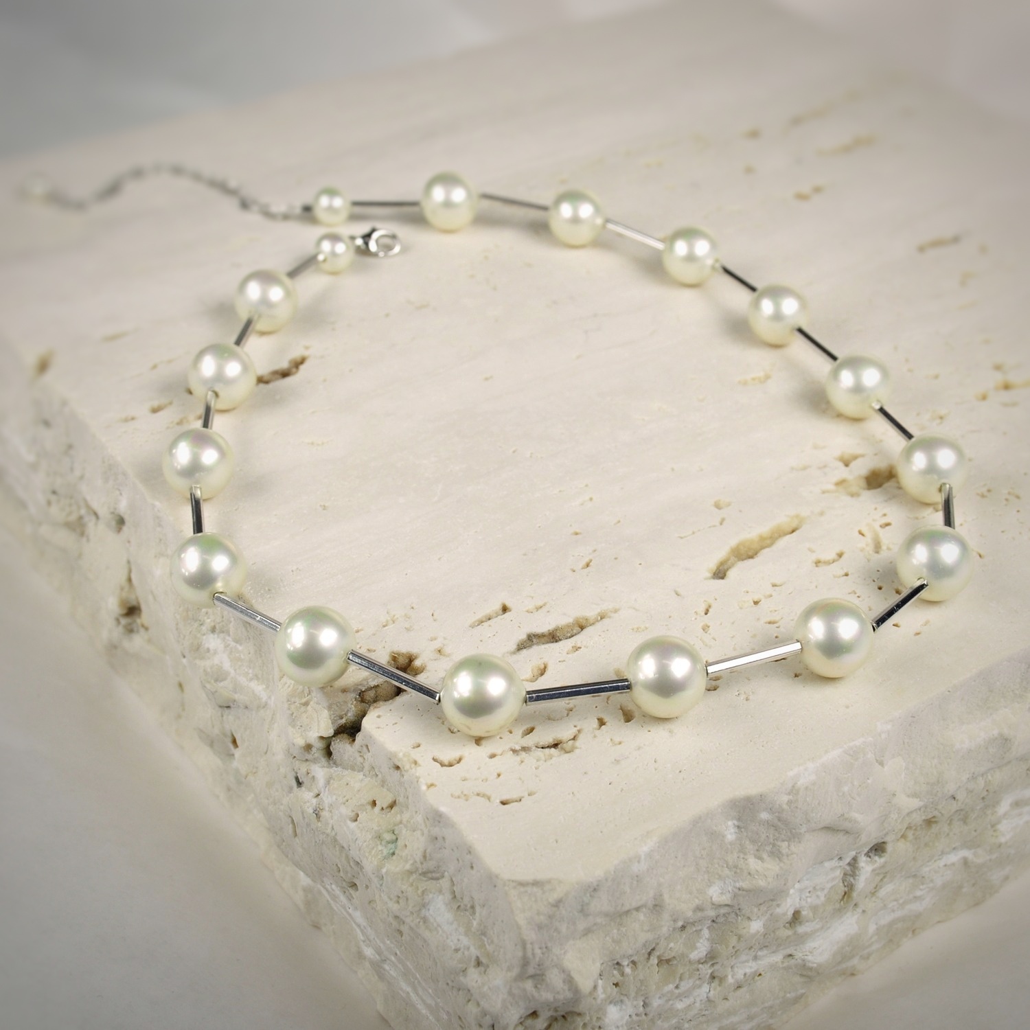 Silberkette mit Perlen 1