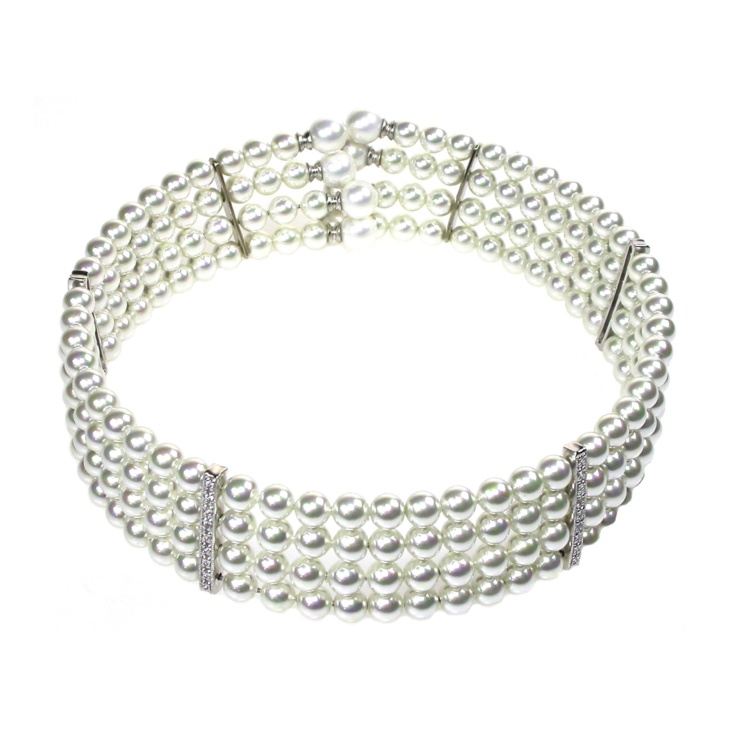Collar de Perlas, plata de ley con Circonitas