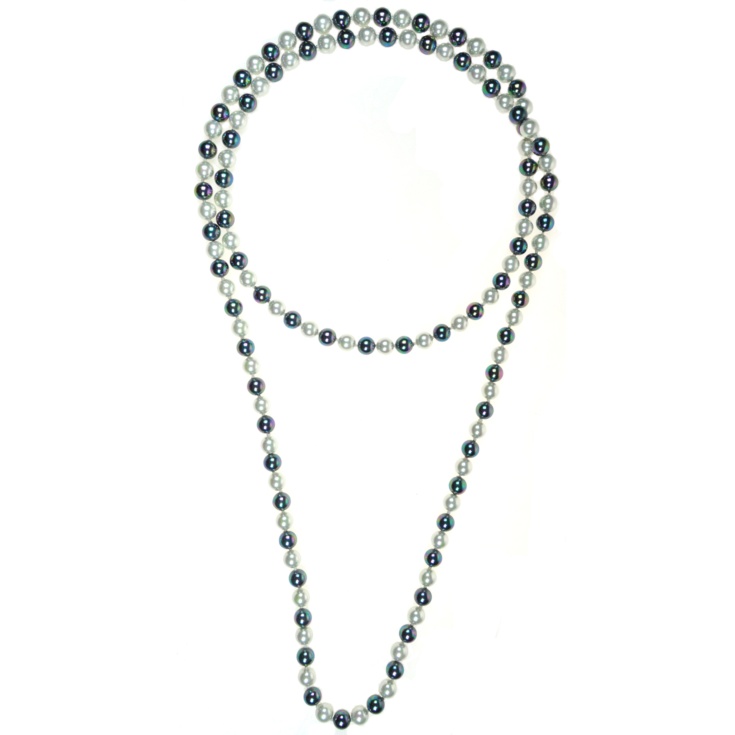 Klassiche Perlenkette in Schwarz und Weiss