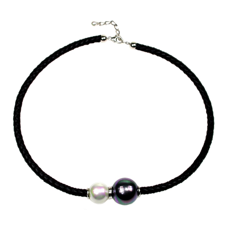 Black leather necklace