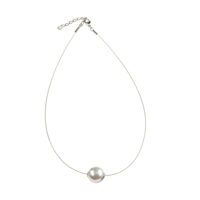 Collar cadena plata con Perla de 14 mm